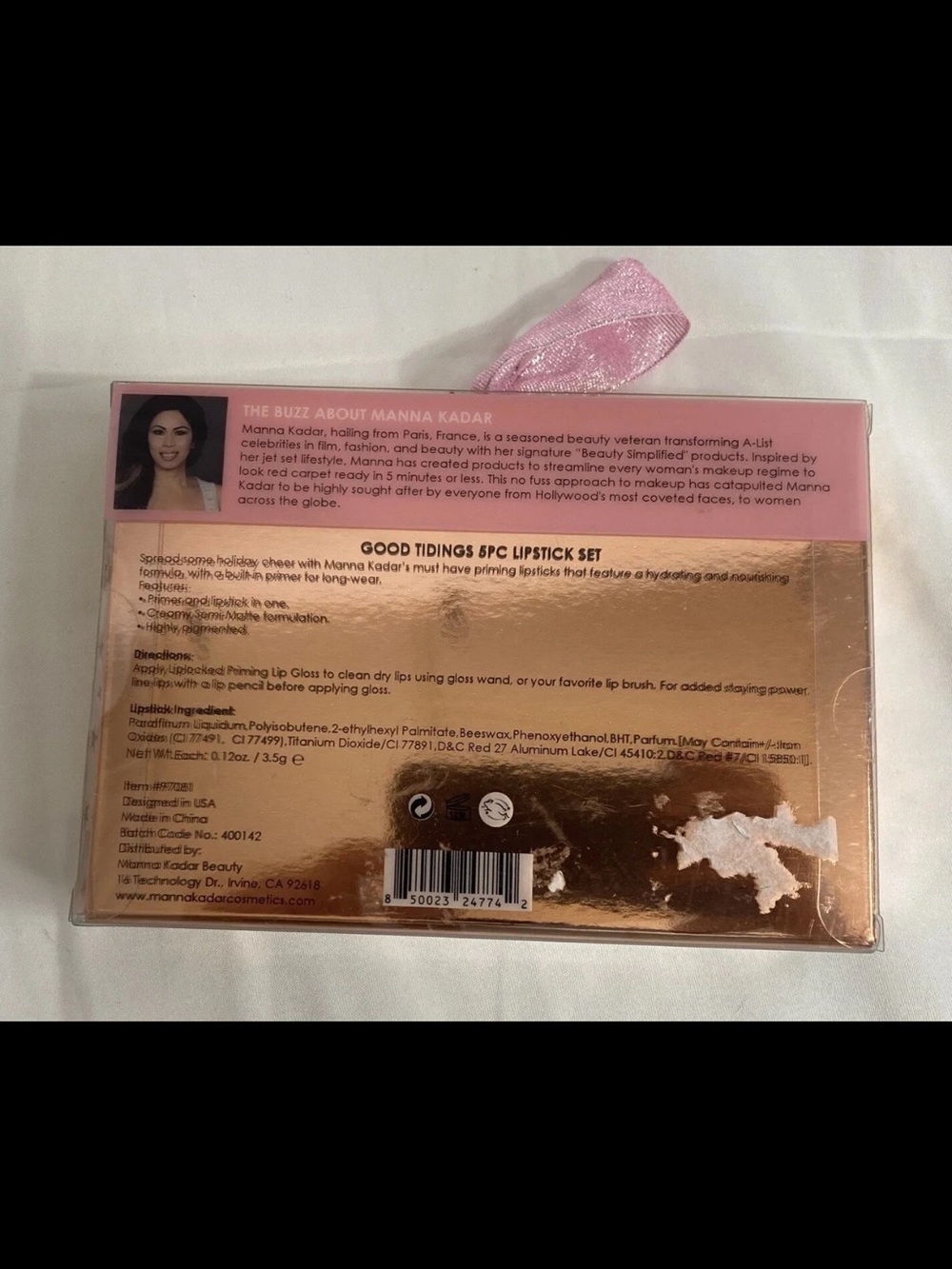 Anna Pink Mini Lipstick Gift Set with Gold Accents - Picture 2 of 2